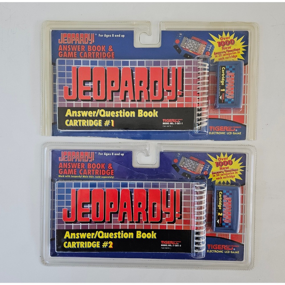 Tiger Electronics Jeopardy Answer Books & Game Cartridges 1 & 2 - Never Used